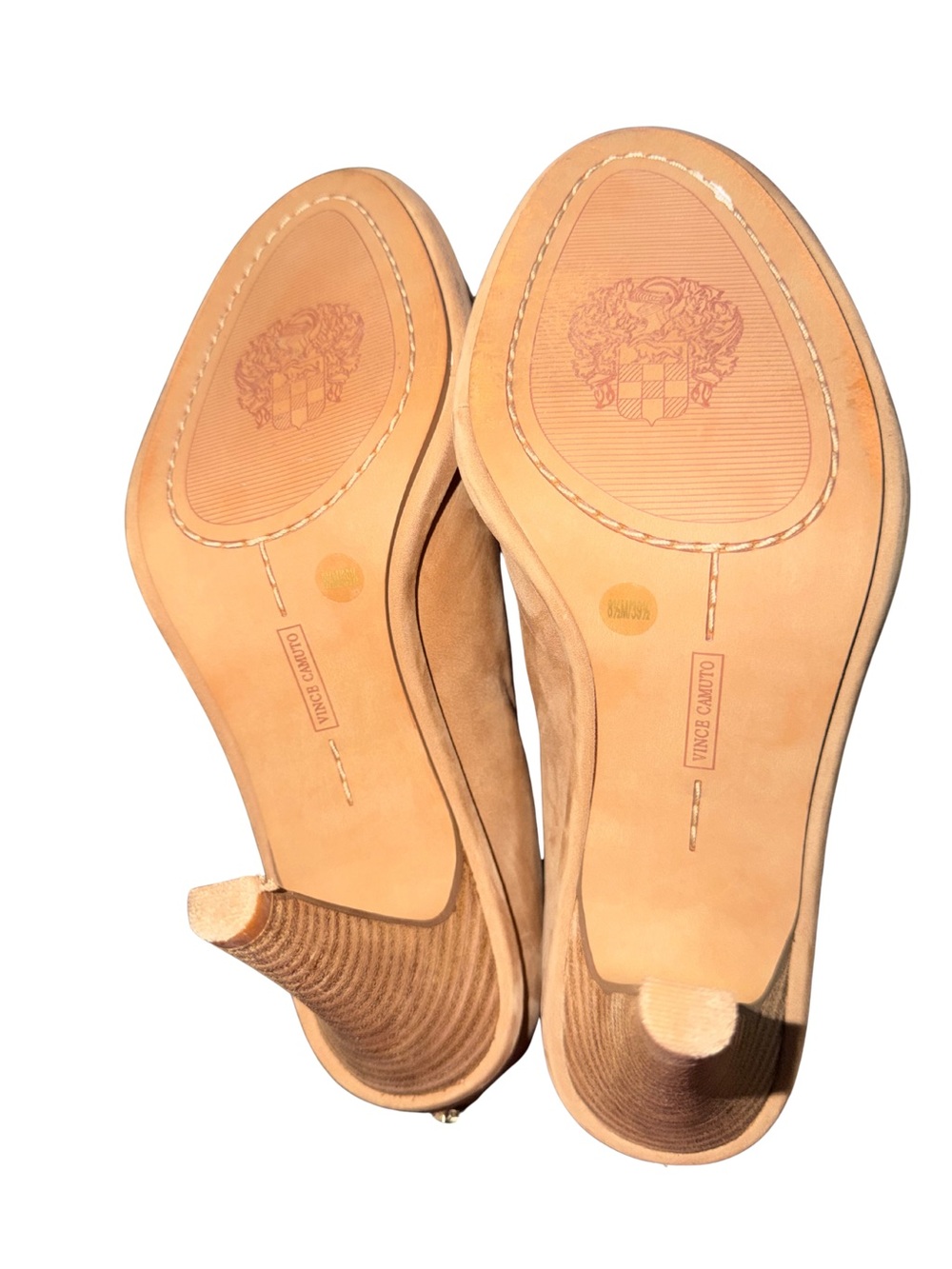 Vince Camuto Tan Suede Open-Toe Heel Booties - Picture 7 of 7